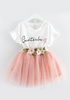 T-shirt & Flowers Ball Gown Dress